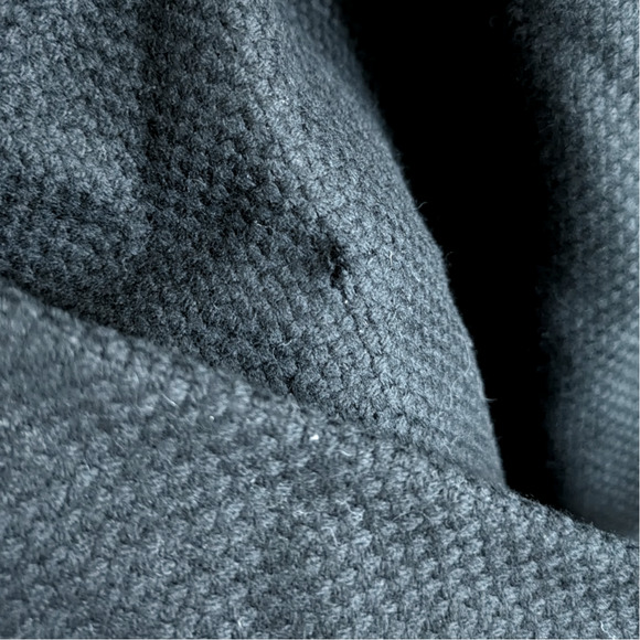 Prada 100% Virgin Wool Black Woven Pea-Style Coat Size 42 Medium - Picture 5 of 8